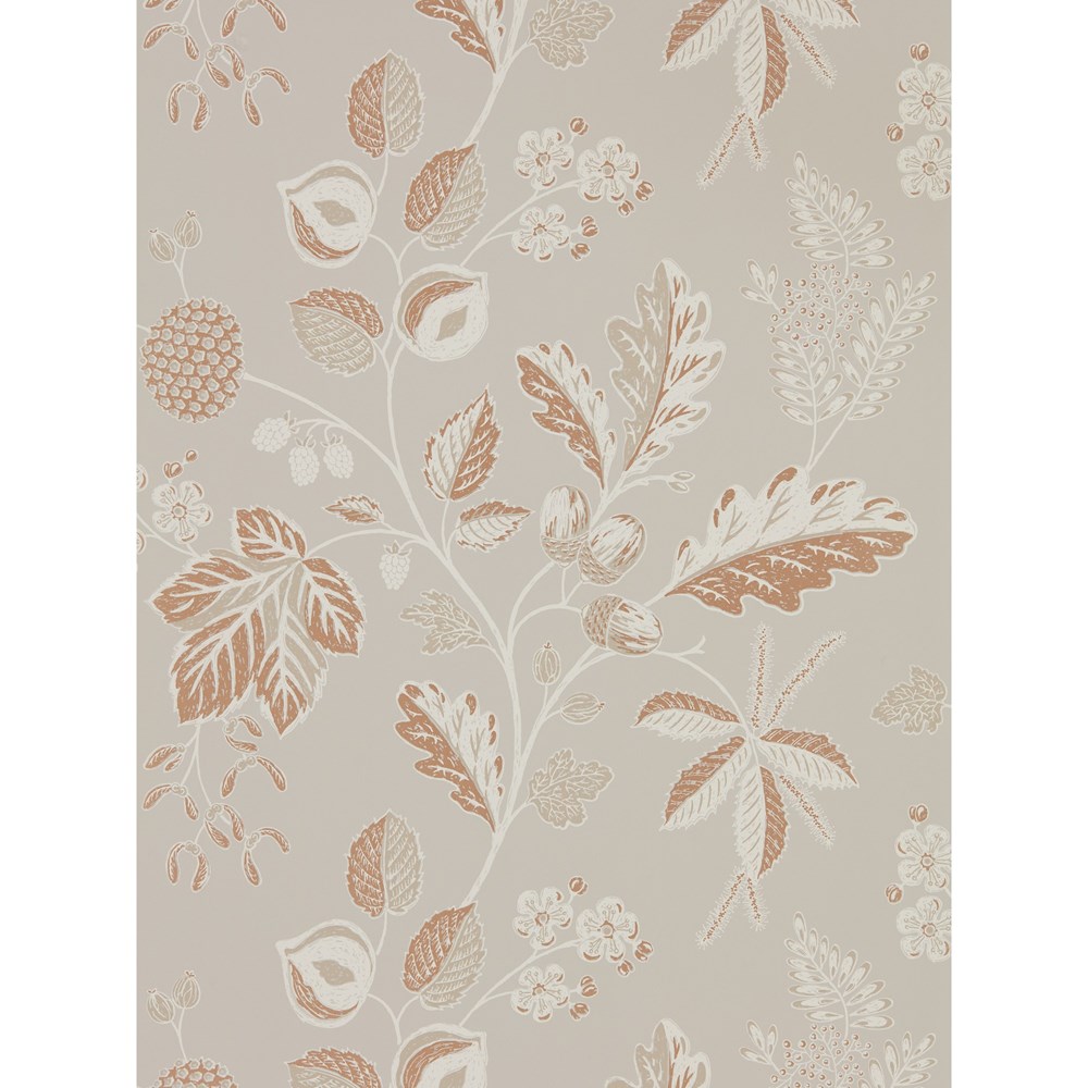 Warwick Leaf Wallpaper 216615 by Sanderson in Taupe Grey